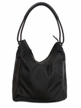 Vintage Gucci Black Nylon Leather Hobo Shoulder Bag Made in Italy Y2K
